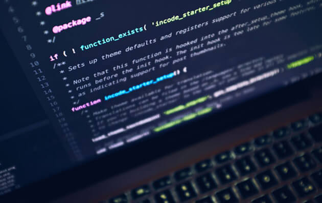 Computer screen showing computer code