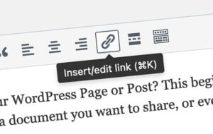 WordPress insert link