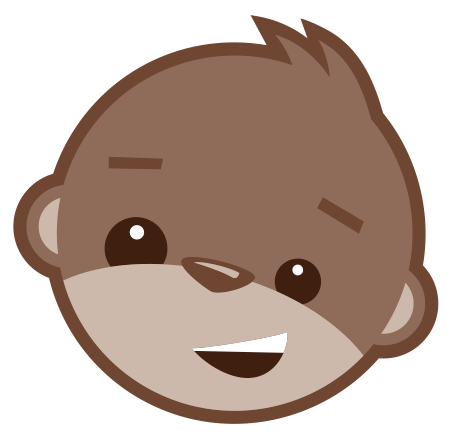 cute brown monkey logo