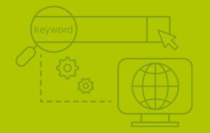 seo keywords on green background