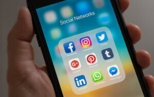 social media on mobile phone